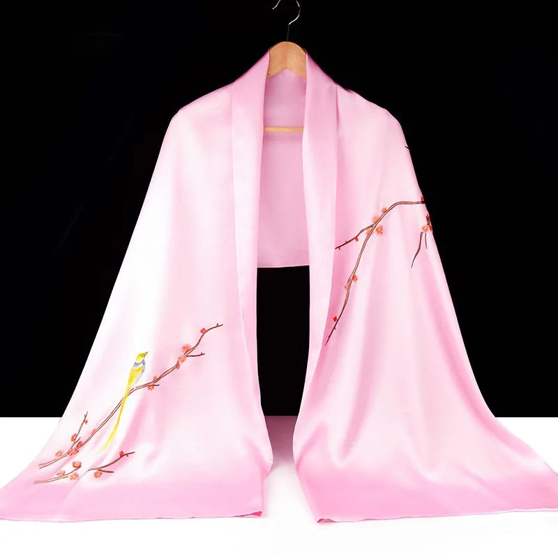 Xiuzhuang Self sold 2023 New Long Style Embroidered Shawl Women's Suzhou Embroidered Silk Handmade Scarf Shawl Wedding Gift