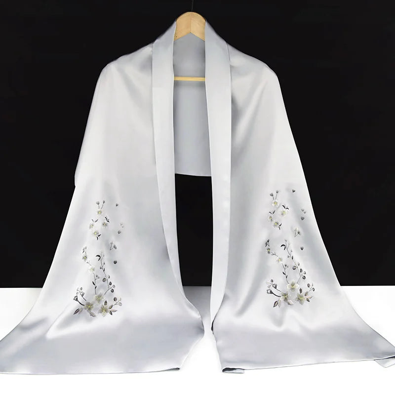 Xiuzhuang Self sold 2023 New Suzhou Embroidery Pure Handmade Embroidery Double layered Silk shawl Women's Scarf Silk Scarf