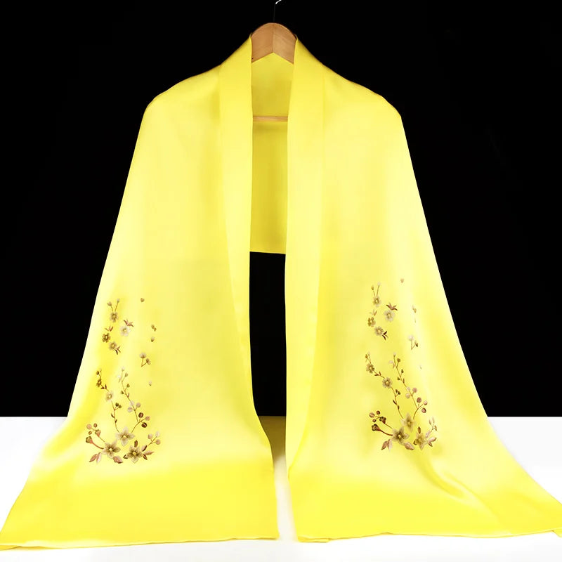Xiuzhuang Self sold 2023 New Suzhou Embroidery Pure Handmade Embroidery Double layered Silk shawl Women's Scarf Silk Scarf