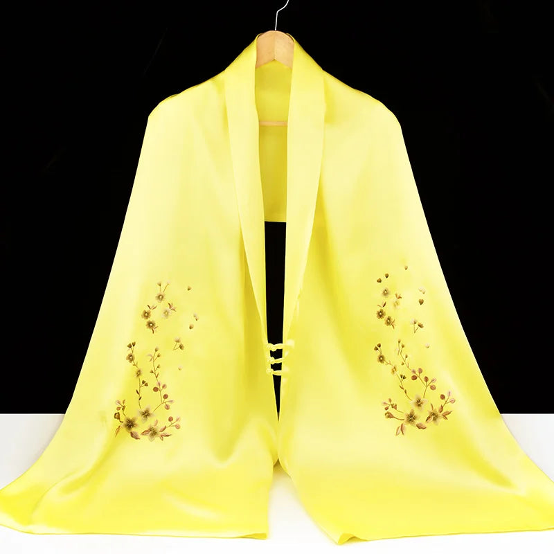 Xiuzhuang Self sold 2023 New Suzhou Embroidery Pure Handmade Embroidery Double layered Silk shawl Women's Scarf Silk Scarf