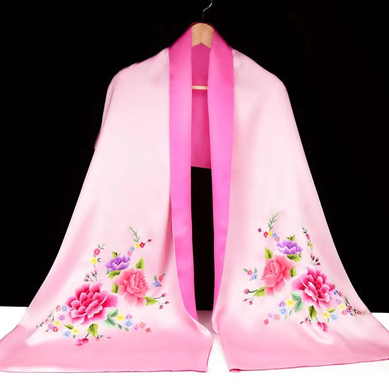 Xiuzhuang Self sold 2023 New Women's Shawl Coat Versatile Mid length Fashion Suzhou Embroidery Scarf Scarf Gift