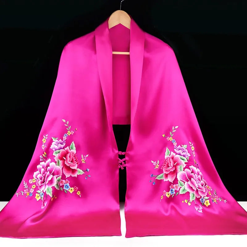 Xiuzhuang Self sold 2023 New Women's Shawl Coat Versatile Mid length Fashion Suzhou Embroidery Scarf Scarf Gift