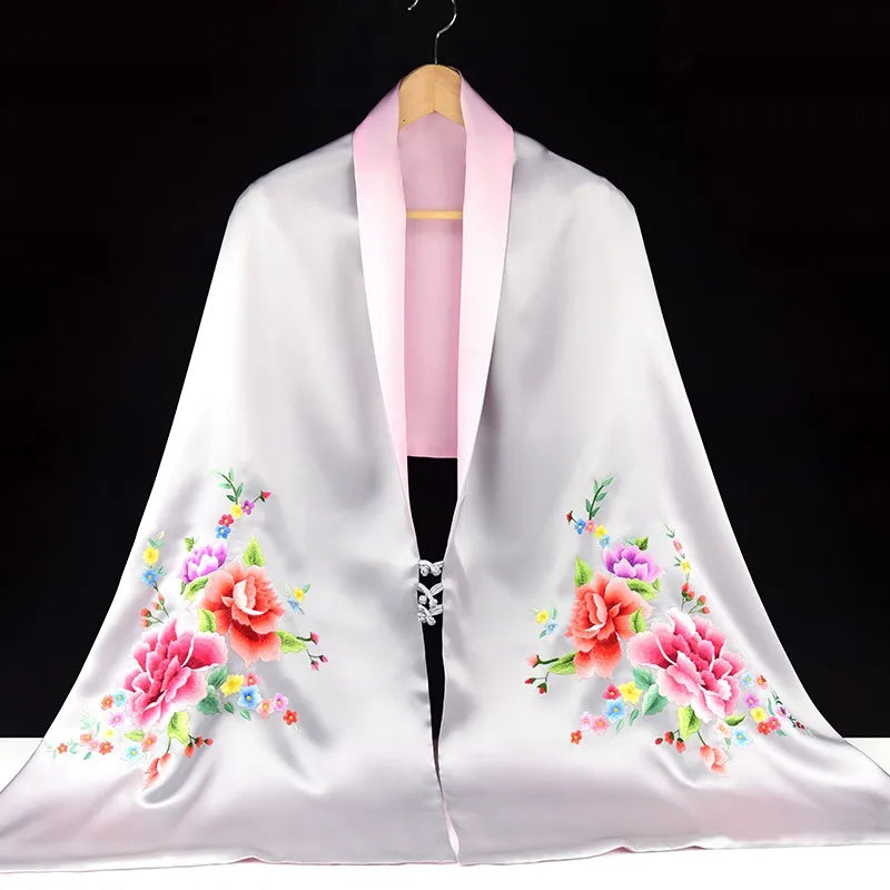 Xiuzhuang Self sold 2023 New Women's Shawl Coat Versatile Mid length Fashion Suzhou Embroidery Scarf Scarf Gift
