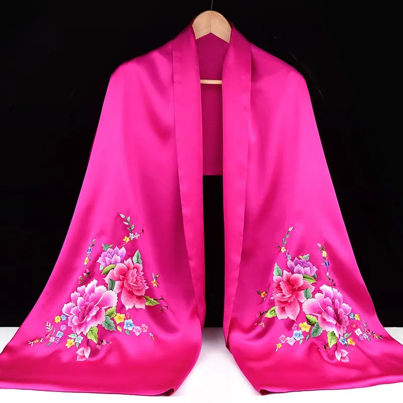 Xiuzhuang Self sold 2023 New Women's Shawl Coat Versatile Mid length Fashion Suzhou Embroidery Scarf Scarf Gift