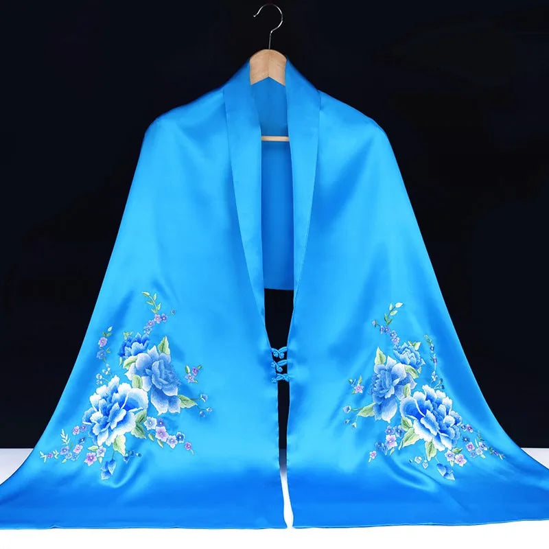 Xiuzhuang Self sold 2023 New Women's Shawl Coat Versatile Mid length Fashion Suzhou Embroidery Scarf Scarf Gift