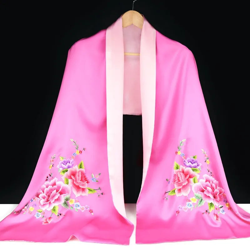 Xiuzhuang Self sold 2023 New Women's Shawl Coat Versatile Mid length Fashion Suzhou Embroidery Scarf Scarf Gift