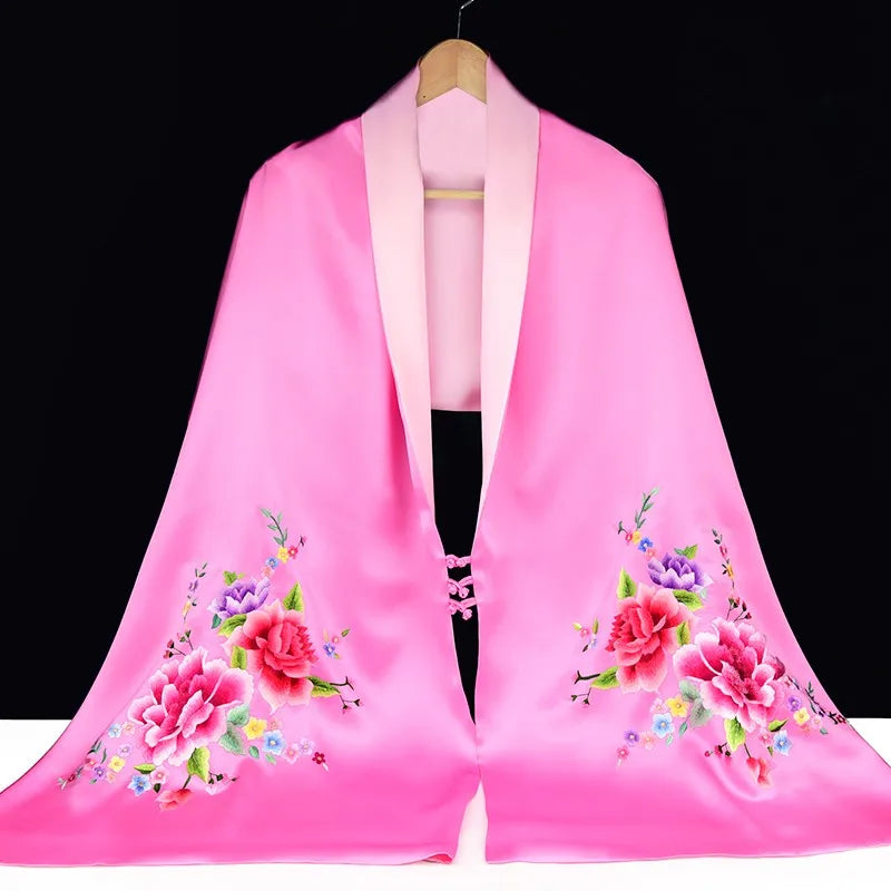 Xiuzhuang Self sold 2023 New Women's Shawl Coat Versatile Mid length Fashion Suzhou Embroidery Scarf Scarf Gift