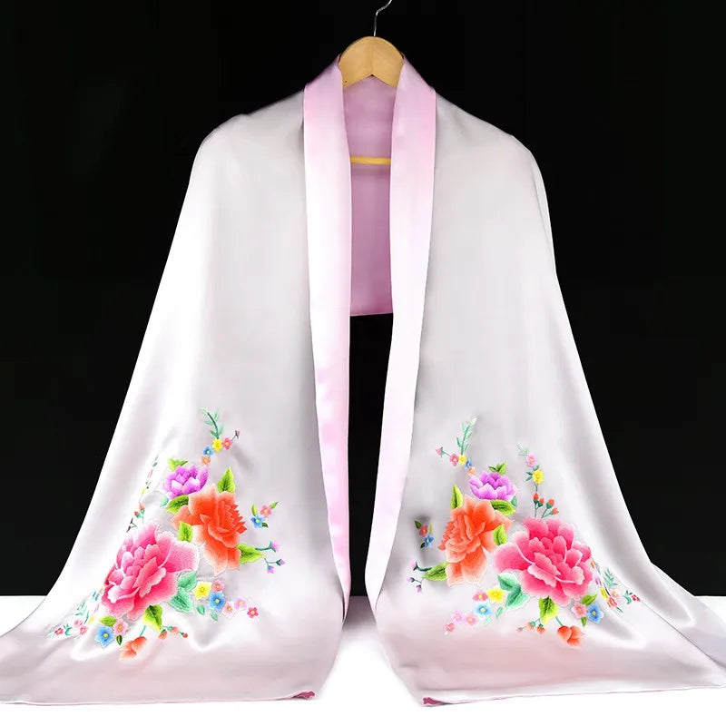 Xiuzhuang Self sold 2023 New Women's Shawl Coat Versatile Mid length Fashion Suzhou Embroidery Scarf Scarf Gift