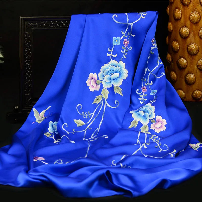 Xiuzhuang's self sold new shawl scarf dual-purpose Suzhou embroidery long scarf Chinese style special gift