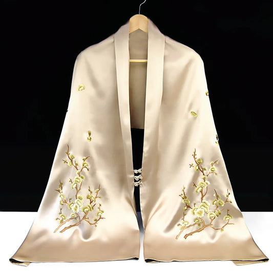 Xiuzhuang self sells holiday gifts to give elders scarves, 2023 new Suzhou embroidered shawl scarves, Chinese style