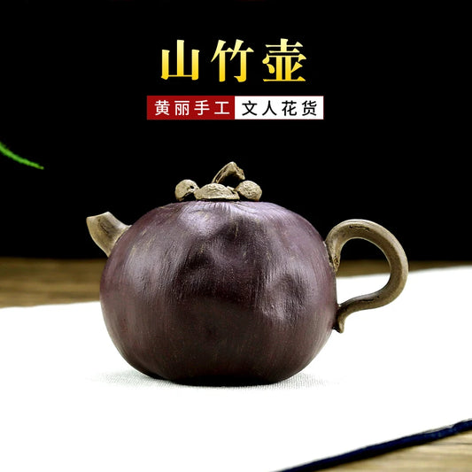 Xiyin Taofu Yixing Purple Clay Pot Handmade Famous Huang Li Mangosteen Pot Literati Pot Flower Goods Sketch Teapot Boutique