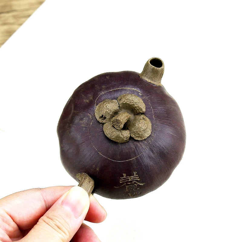 Xiyin Taofu Yixing Purple Clay Pot Handmade Famous Huang Li Mangosteen Pot Literati Pot Flower Goods Sketch Teapot Boutique