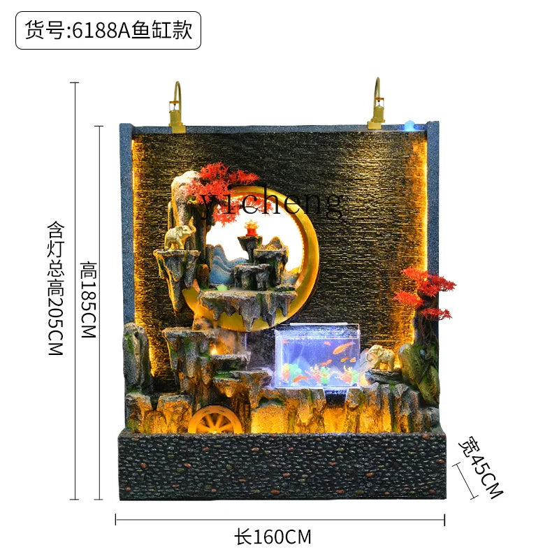 YY Water Curtain Wall Artificial Mountain and Fountain Screen Landscape Decoration Courtyard Villa Decoration