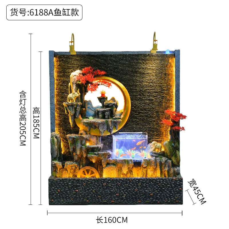 YY Water Curtain Wall Artificial Mountain and Fountain Screen Landscape Decoration Courtyard Villa Decoration