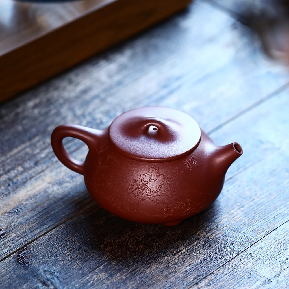 |Yihu spring Yixing purple clay pot famous Ma Yanchun full handmade large household tea pot Jingzhou stone ladle pot 360C