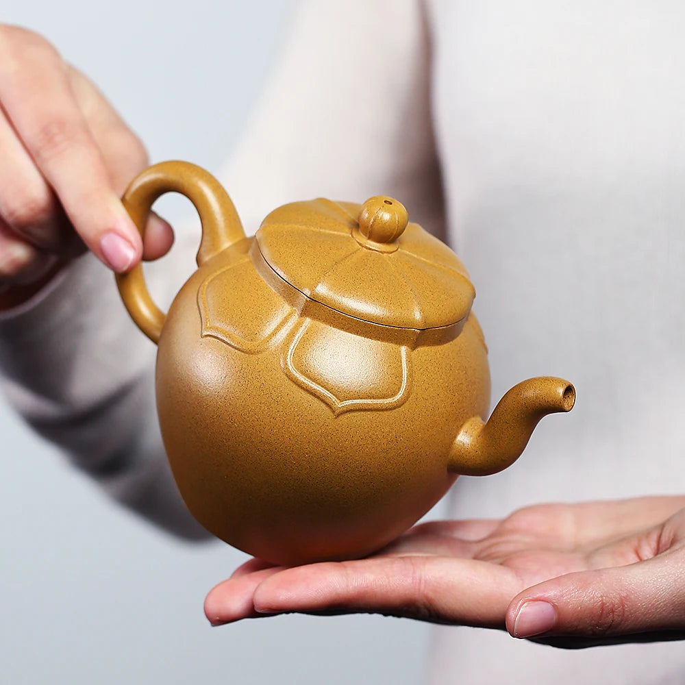|Yihuchun high-end collection Yixing purple clay pot famous high-purity handmade raw ore gold section tea making pot