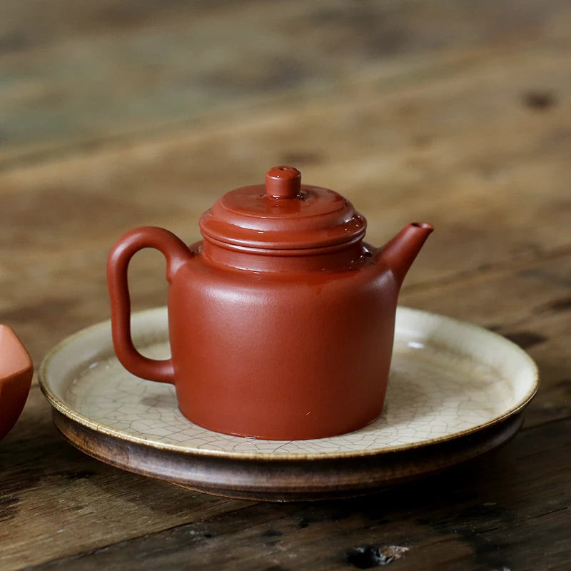 Yishuitang Yixing raw ore pure handmade purple clay pot Huanglongshan zhunigaode Zhonghu 200cc natural fold