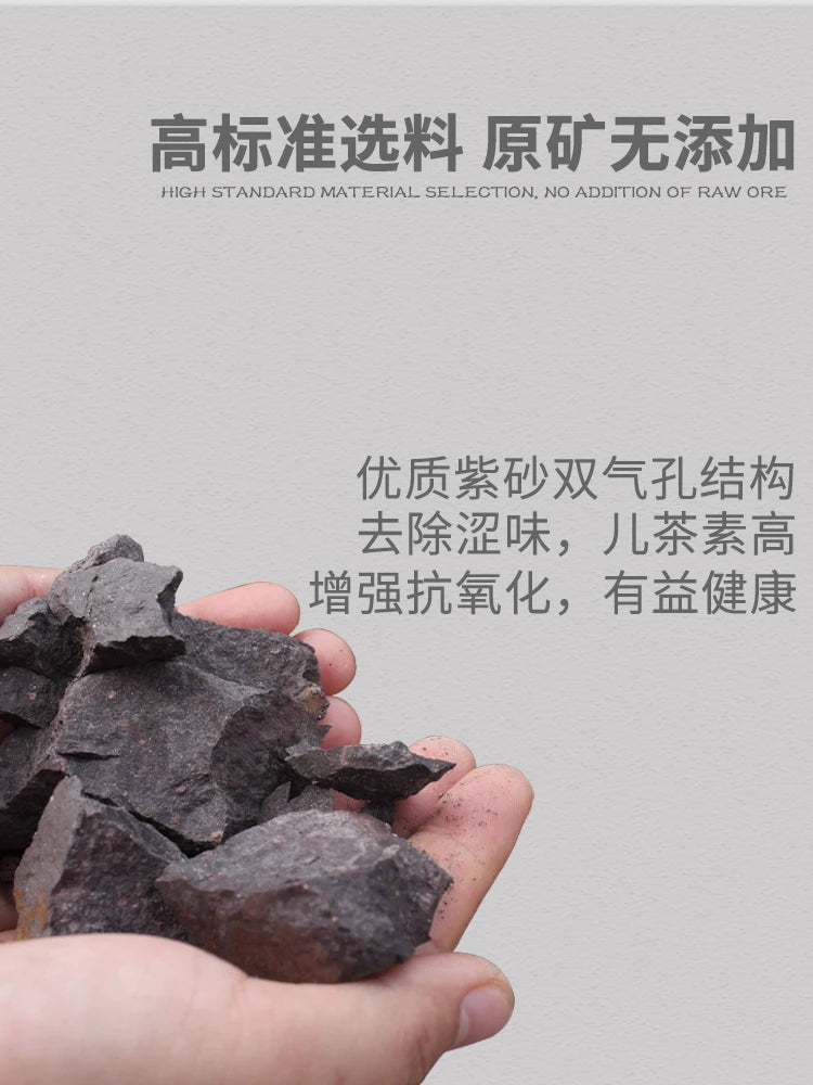 Yixing Clay Famous Master Wan Jufen Handmade Original Mine Purple Mud Bottom Trough Clear Kung Fu Tea Four Square Cow Cap Pot