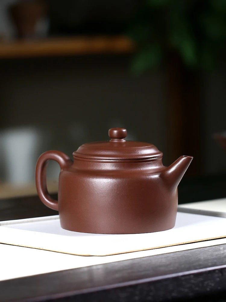 Yixing Dezhong Famous Master Pure Handmade Household Raw Mine Old Purple Clay Tea Pot High End Business Gift