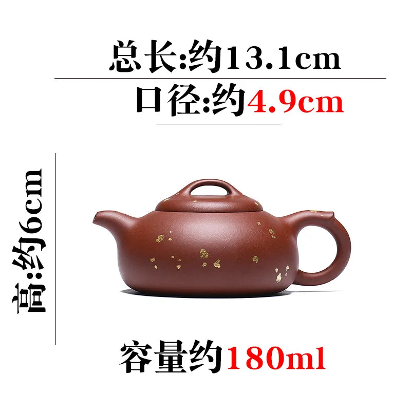 Yixing Famous Handmade Purple Clay Pot, Kung Fu Tea Set, Original Mine Bottom Slot, Clear Cross Bridge Flat