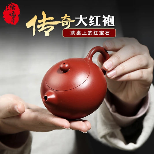 Yixing Famous Master Dahongpao Purple Clay Pot, Pure Handmade Set, Light Luxury, High End Household, Xishi Brewing Tea Pot