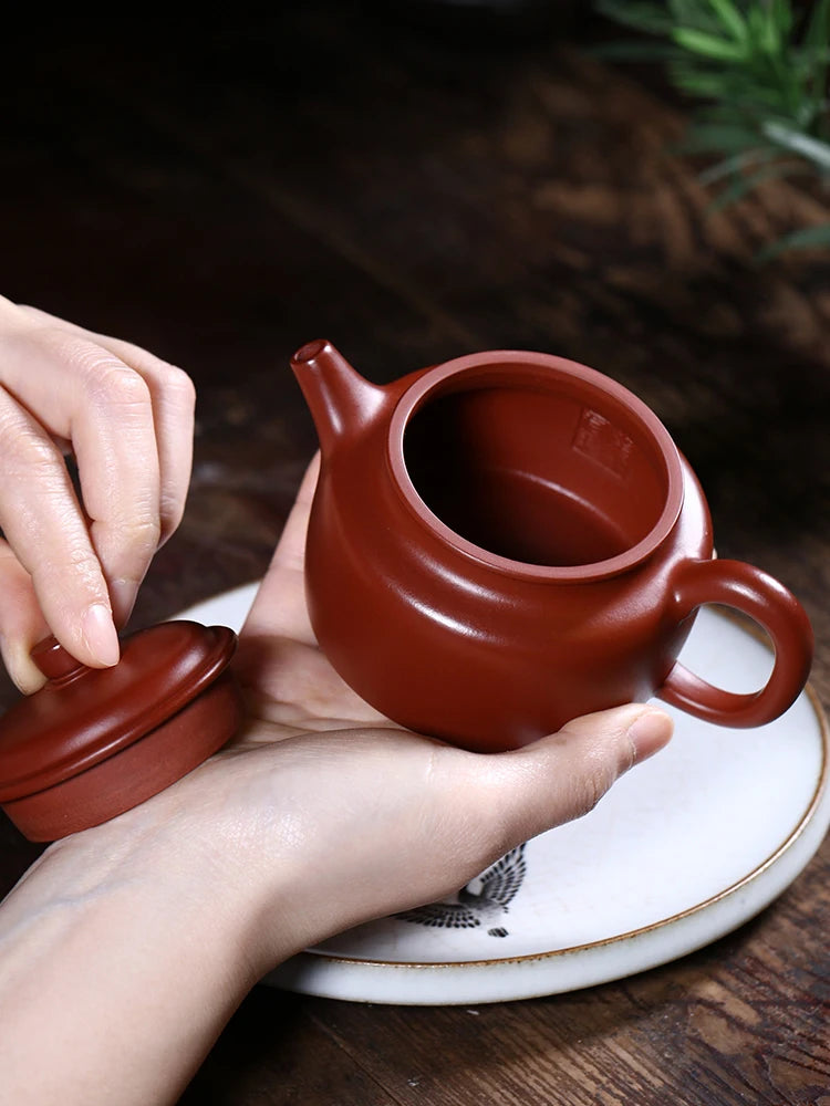 Yixing Original Mining Big Red Mud Purple Sand Tea Pot Pure Handmade Chinese Assistant Worker Dezhong Small Single