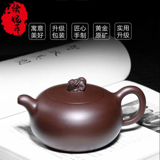Yixing Pure Handmade Set Master Grade High End Original Mine Purple Clay Soaking Tea Single Pot Gift