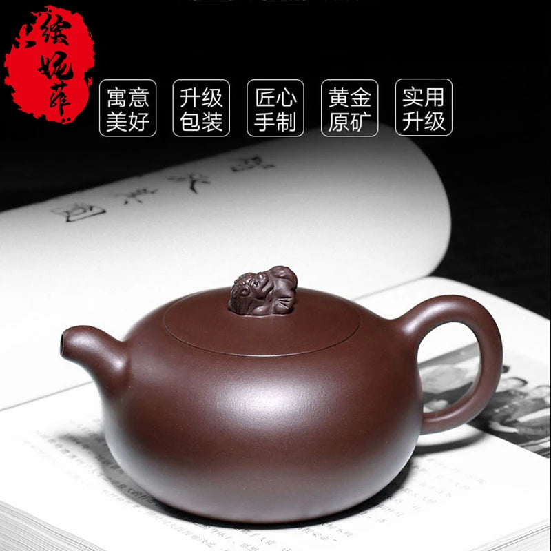 Yixing Pure Handmade Set Master Grade High End Original Mine Purple Clay Soaking Tea Single Pot Gift