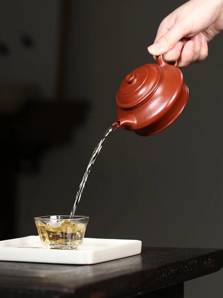 Yixing Purple Clay Pot Pure Handmade Household Tea Single Raw Mineral Red Zhu Mud Small Capacity Kung Fu Set Water