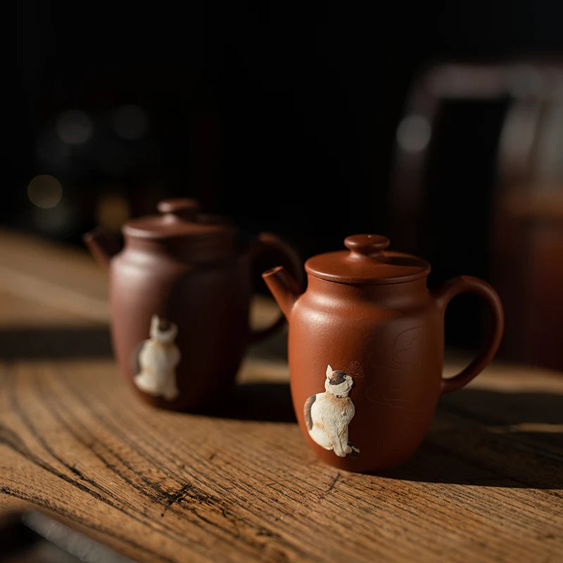 Yixing Purple Clay Pot Raw Mine Zhao Zhuang Zhu Pure Handmade Painting Tool Wheel Bead Small Capacity