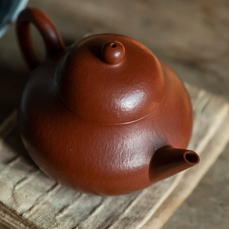 Yixing Purple Clay Pot Small Coal Kiln Dahongpao Xu Yuefeng Pure Handmade Pear Style Horizontal Capacity