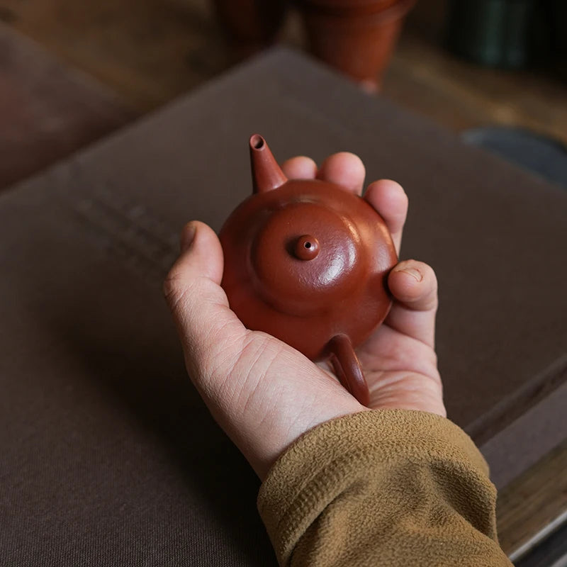 Yixing Purple Clay Pot Small Coal Kiln Dahongpao Xu Yuefeng Pure Handmade Pear Style Horizontal Capacity