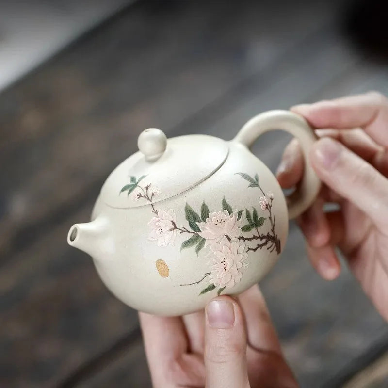 Yixing Purple Clay Pure Handmade, Famous Tea End Peony Xishi Pot, Boutique Gifts, High End, Practical