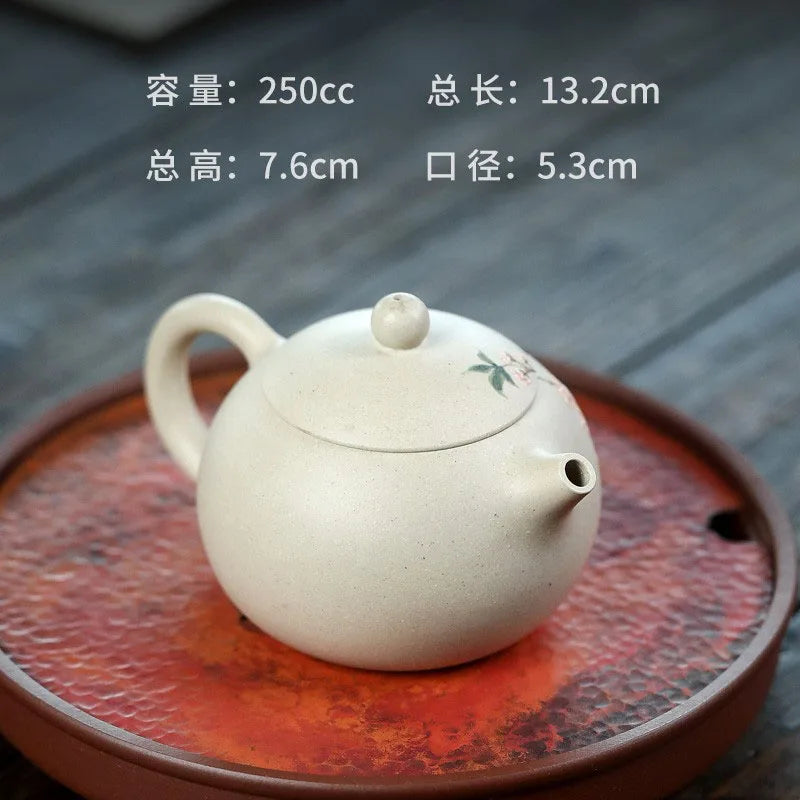 Yixing Purple Clay Pure Handmade, Famous Tea End Peony Xishi Pot, Boutique Gifts, High End, Practical