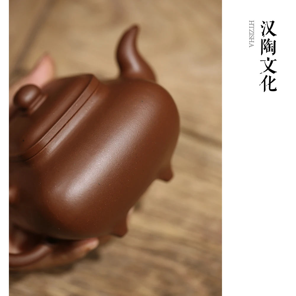 |Yixing are recommended by pure manual and old purple mud trough qing Fang Qi furnace pot teapot kung fu tea set