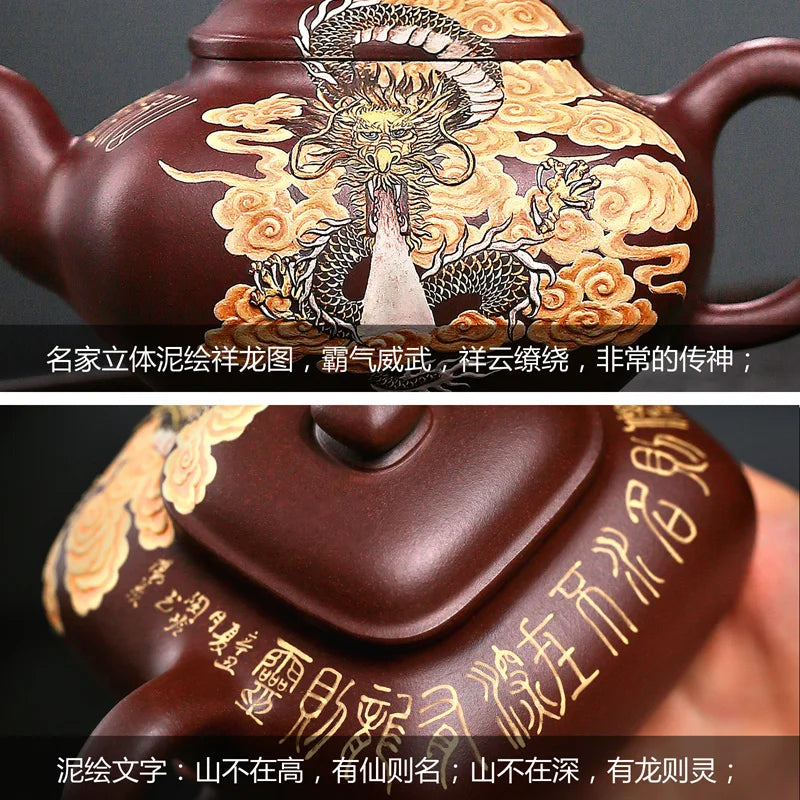 |Yixing are recommended by pure manual undressed ore purple mud trough kung fu tea set household teapot furnace pot