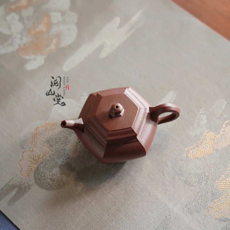 Yueshan Hall | Dabin Hexagonal The Work of Gold Award Raw Ore Bottom Trough Cleaning Small Purple Clay Pot Dong Yongsheng