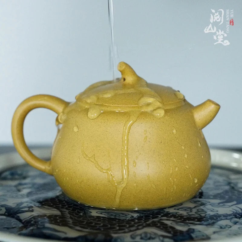 Yueshan Hall Gourd Golden Sesame Segment Cloud Sand Style National Worker Supervision Fluke Small Purple Clay Pot