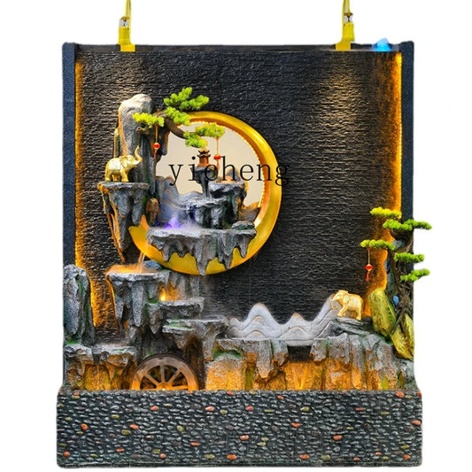 ZC Large Water Curtain Wall Screen Hallway Living Room Villa Courtyard Hotel Decoration