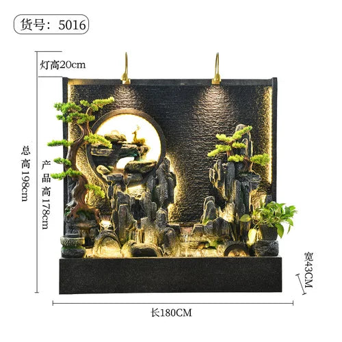 ZC Large Water Curtain Wall Screen Hallway Living Room Villa Courtyard Hotel Decoration