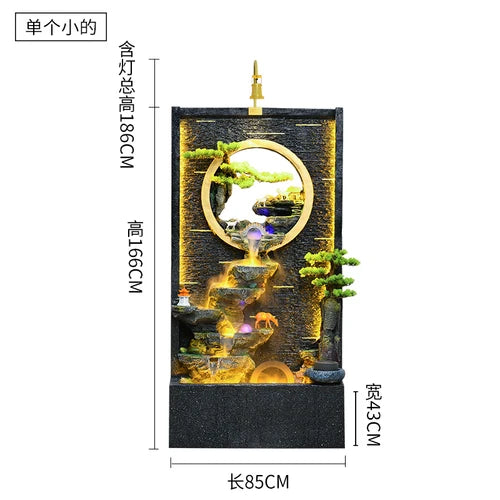 ZC Large Water Curtain Wall Screen Hallway Living Room Villa Courtyard Hotel Decoration