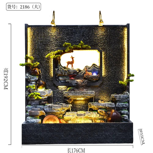 ZC Large Water Curtain Wall Screen Hallway Living Room Villa Courtyard Hotel Decoration
