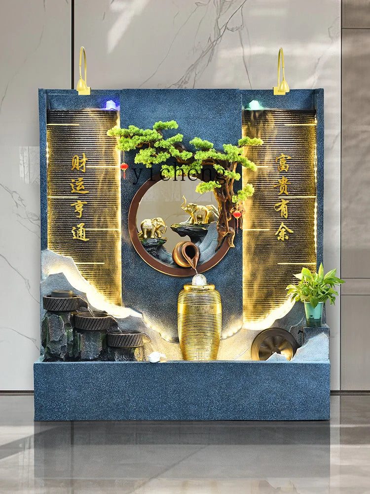 ZC Large Water Curtain Wall Screen Hallway Living Room Villa Courtyard Hotel Decoration