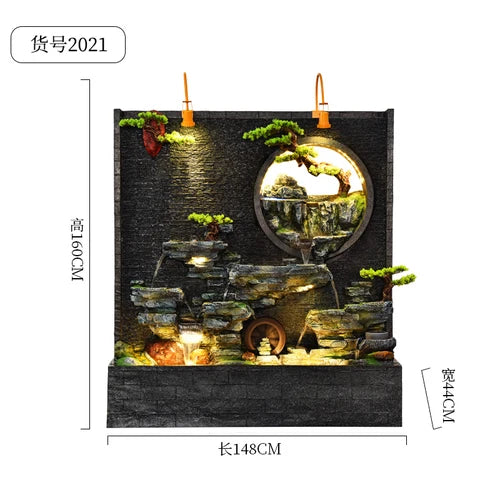 ZC Large Water Curtain Wall Screen Hallway Living Room Villa Courtyard Hotel Decoration
