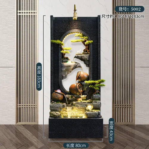 ZC Large Water Curtain Wall Screen Hallway Living Room Villa Courtyard Hotel Decoration