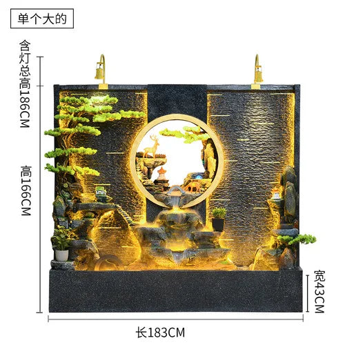ZC Large Water Curtain Wall Screen Hallway Living Room Villa Courtyard Hotel Decoration