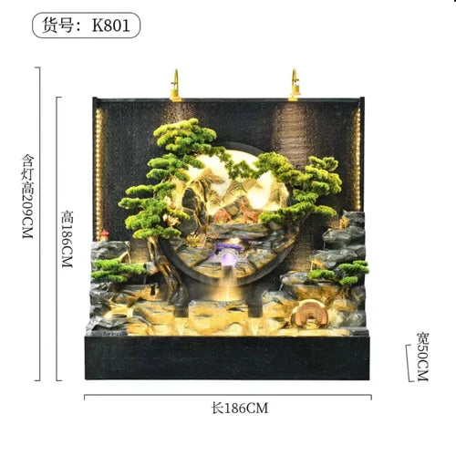 ZC Large Water Curtain Wall Screen Hallway Living Room Villa Courtyard Hotel Decoration