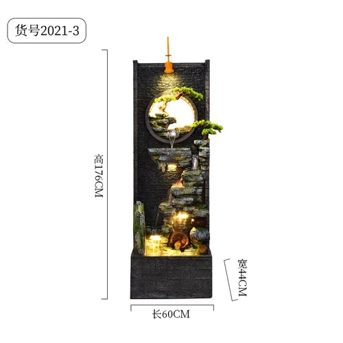 ZC Large Water Curtain Wall Screen Hallway Living Room Villa Courtyard Hotel Decoration
