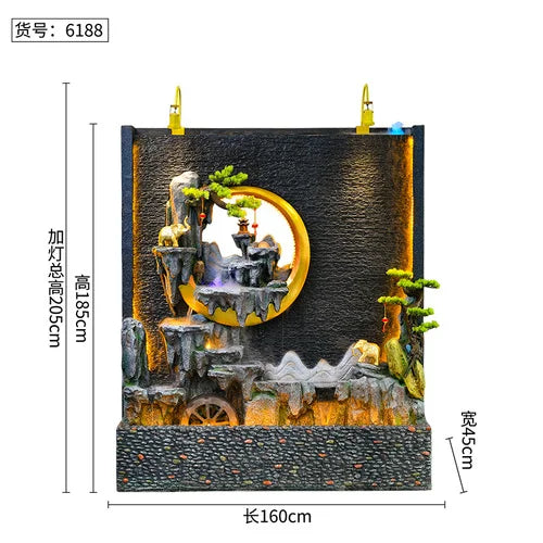 ZC Large Water Curtain Wall Screen Hallway Living Room Villa Courtyard Hotel Decoration