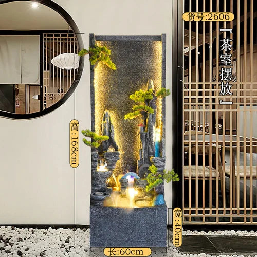 ZC Large Water Curtain Wall Screen Hallway Living Room Villa Courtyard Hotel Decoration